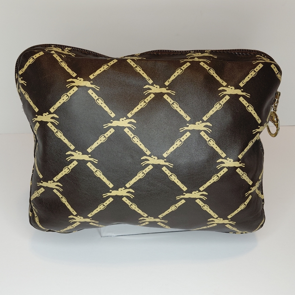 Longchamp Brown Leather Toiletry Bag Vintage - Picture 5 of 10